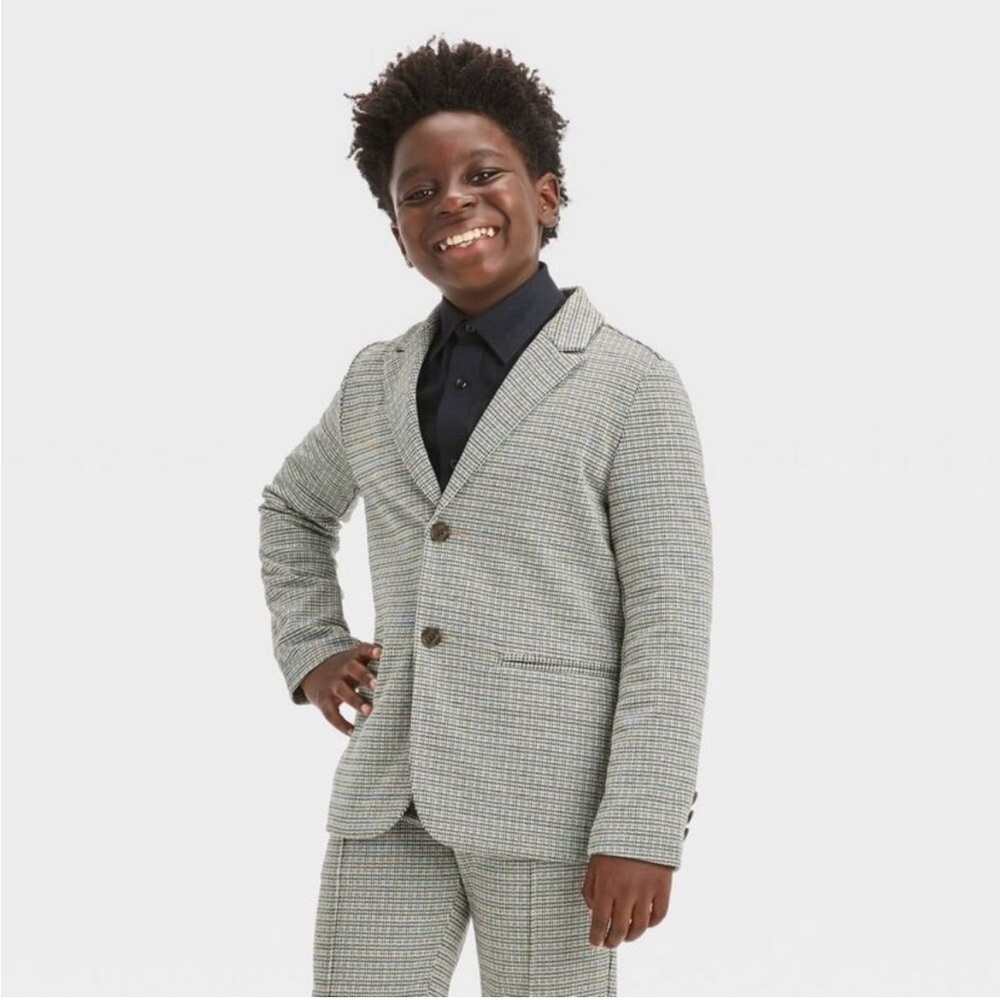 Boys' Houndstooth Knit Blazer - Cat & Jack Brown 6